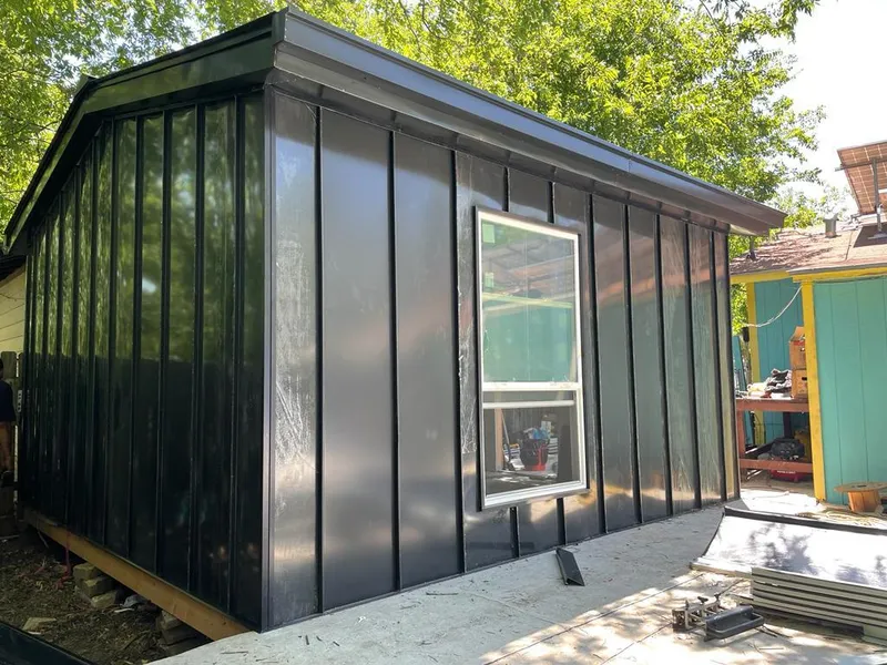 Black standing seam metal wall panels for Metal Roof Installation in Alabaster